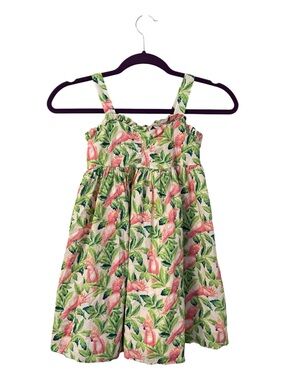Janie & Jack Girl’s Tropical Cockatoo Print Cotton Sundress Size 7